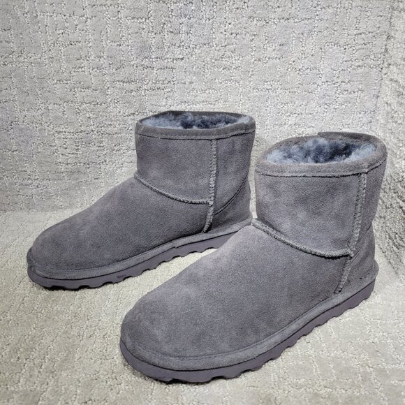 BearPaw Alyssa Women's Size US 10 Gray Suede Sheepskin Wool Ankle Boot Shoes - Picture 5 of 9